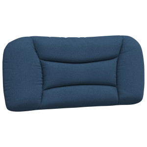 Cabecero de cama acolchado tela azul 90 cm H