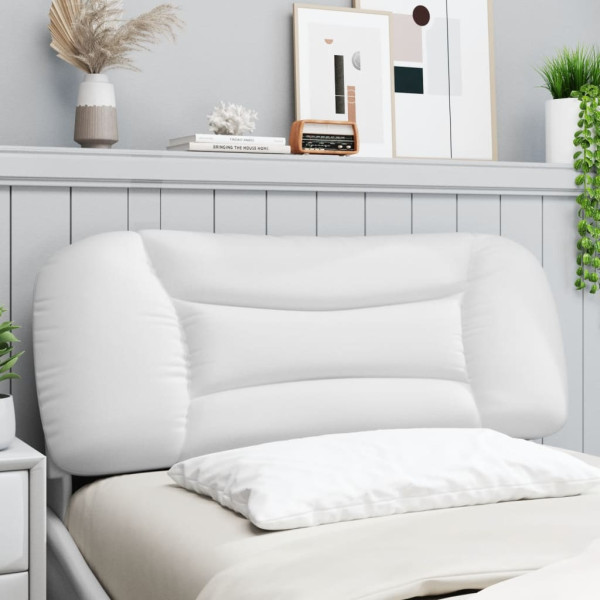 Cabecero de cama acolchado cuero sintético blanco 100 cm M 3