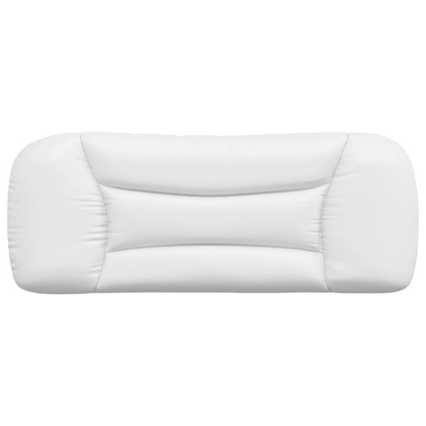 Cabecero de cama acolchado cuero sintético blanco 100 cm M 5