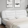 Cabecero de cama acolchado cuero sintético blanco 200 cm 3