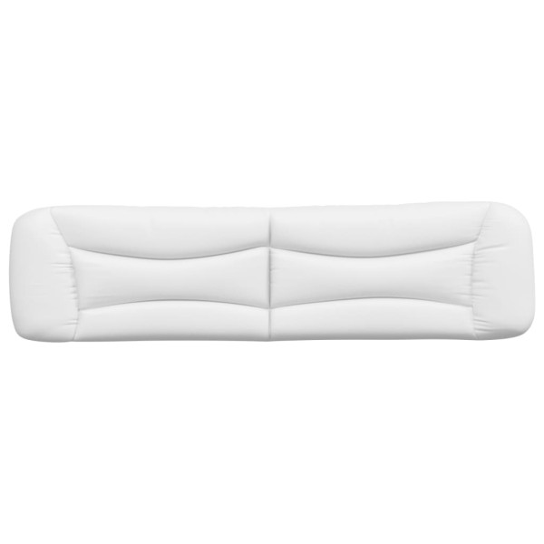 Cabecero de cama acolchado cuero sintético blanco 200 cm M 5