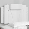 Cabecero de cama acolchado cuero sintético blanco 90 cm 1