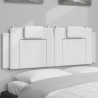 Almofadão de cabeceira 120 cm couro artificial branco 1