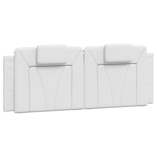 Almofadão de cabeceira 120 cm couro artificial branco M 2