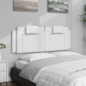 Cabecero de cama acolchado cuero sintético blanco 120 cm 4