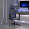 Silla gaming de masaje cuero sintético negro y azul 1