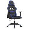 Cadeira gaming de massagens couro artificial preto e azul 2