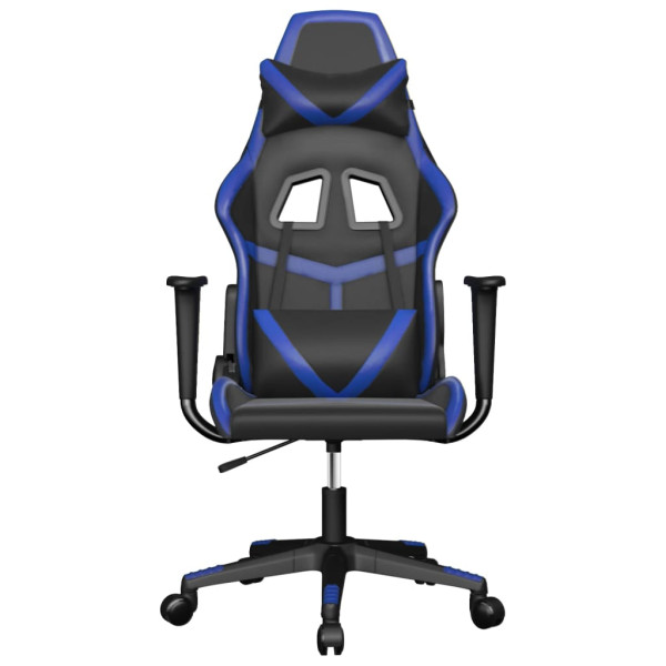 Silla gaming de masaje cuero sintético negro y azul M 3