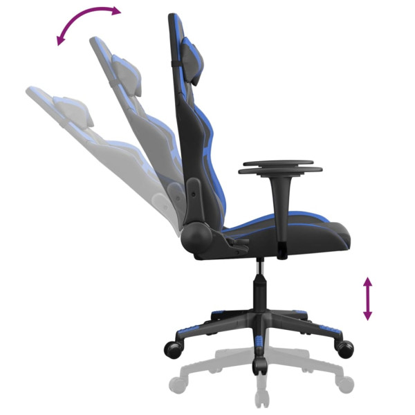 Silla gaming de masaje cuero sintético negro y azul M 5