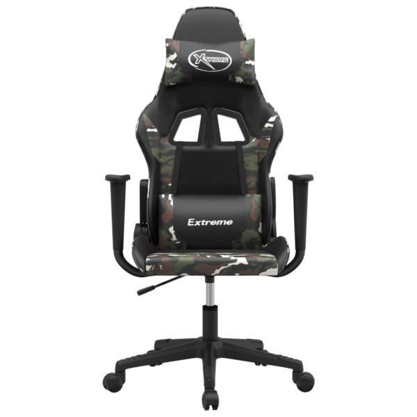 Silla gaming de masaje cuero sintético negro y camuflaje M 3