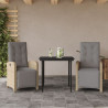 Sillas y mesita de jardín 3 piezas ratán sintético cojín beige 1