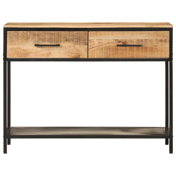 Mesa consola madera maciza de mango y hierro 100x35x76 cm M 3