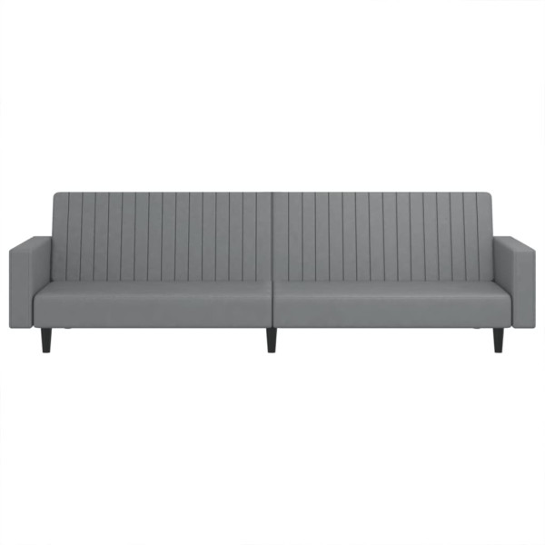 Sofá-cama de 2 lugares couro artificial cinzento M 5