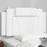 Cabecero de cama acolchado cuero sintético blanco 100 cm 1