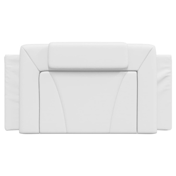Almofadão de cabeceira 100 cm couro artificial branco M 5