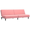 Sofá cama de 2 plazas terciopelo rosa 2