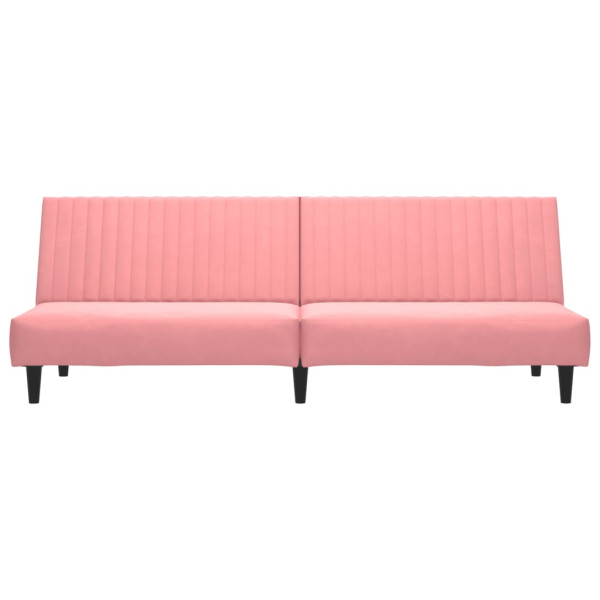 Sofá-cama de 2 lugares veludo rosa M 5