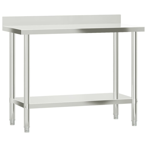 Mesa de trabajo para cocina con estante acero inox 110x55x150cm M 4