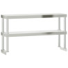 Mesa de trabajo para cocina con estante acero inox 110x55x150cm 5