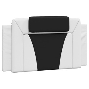 Cabecero de cama acolchado cuero sintético blanco negro 100 cm H
