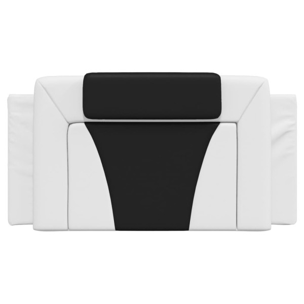 Almofadão de cabeceira 100 cm couro artificial preto e branco M 5