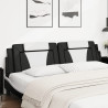 Cabecero de cama acolchado cuero sintético negro blanco 200 cm 3