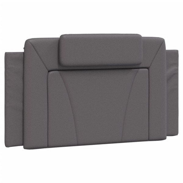 Cabecero de cama acolchado cuero sintético gris 100 cm M 2