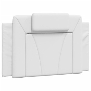 Almofadão de cabeceira 80 cm couro artificial branco H
