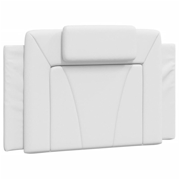 Cabecero de cama acolchado cuero sintético blanco 80 cm M 2