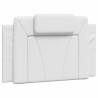Cabecero de cama acolchado cuero sintético blanco 80 cm 2