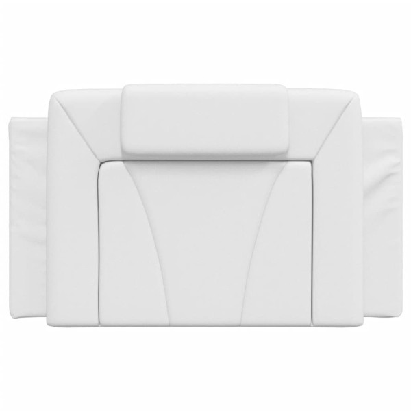 Cabecero de cama acolchado cuero sintético blanco 80 cm M 5