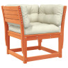 Set muebles jardín 5 pzas con cojines madera pino marrón cera 3
