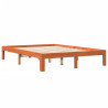 Estructura de cama madera maciza pino marrón cera 120x190 cm 2