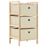 Estantes con 3 cestas de tela 2 unidades madera de cedro beige 3