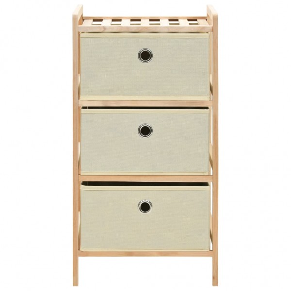 Estantes con 3 cestas de tela 2 unidades madera de cedro beige M 4