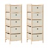 Estantes con 5 cestas de tela 2 unidades madera de cedro beige 1