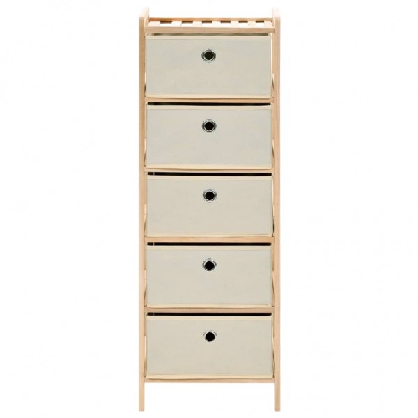 Estantes con 5 cestas de tela 2 unidades madera de cedro beige M 4