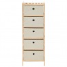 Estantes con 5 cestas de tela 2 unidades madera de cedro beige 4