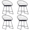 Cadeiras jantar c/ assentos em couro artificial 4 pcs aço preto 1