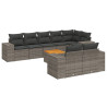 Set de muebles de jardín 9 pzas y cojines ratán sintético gris 2