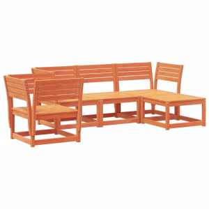 5 pcs conjunto lounge de jardim pinho maciço castanho-mel H