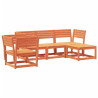5 pcs conjunto lounge de jardim pinho maciço castanho-mel 2