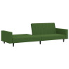 Sofá-cama de 2 lugares veludo verde-escuro 4