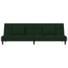 Sofá cama de 2 plazas con dos almohadas terciopelo verde oscuro 4