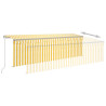 Toldo retrátil manual com estore/LED 5x3 m amarelo e branco 4
