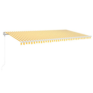 Toldo automático LED e sensor de vento 600x300cm amarelo/branco H