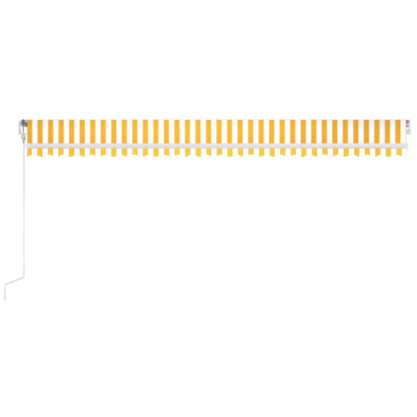 Toldo automático LED e sensor de vento 600x300cm amarelo/branco M 3