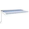 Toldo retrátil manual com LED 600x300 cm azul e branco 3