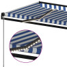 Toldo retráctil manual con luz LED azul y blanco 600x300 cm 5