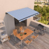 Toldo retrátil manual 450x350 cm azul e branco 1